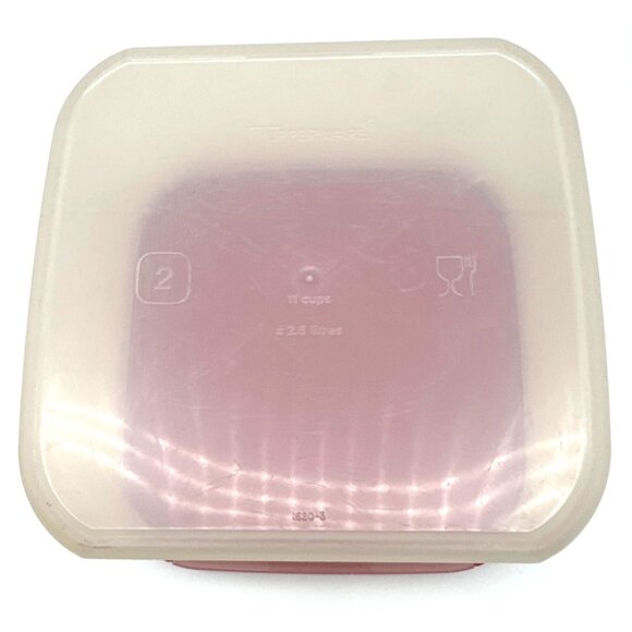 Tupperware 1620-3 Square #2 Modular Mates 11-Cup w/Lid 1623-4 Red. Vintage - Picture 3 of 4